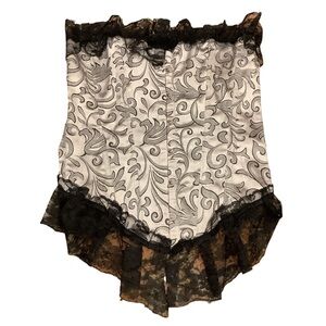 Satin & Lace Size S Vintage Trim Corset W/Satin Ribbon on Back & Matching Thong.